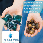 Natural biodegradable chemical-free eco-friendly soap nuts held in cupped hands