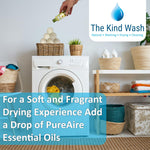 Wool dryer balls in laundry room — add essential oils for a soft fragrant natural drying experience